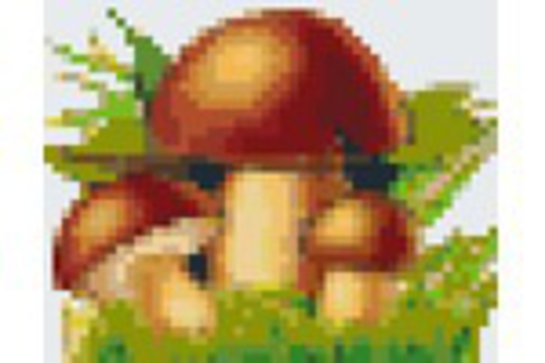 Mushrooms One [1] Baseplate PixelHobby Mini-mosaic Art Kit image 0